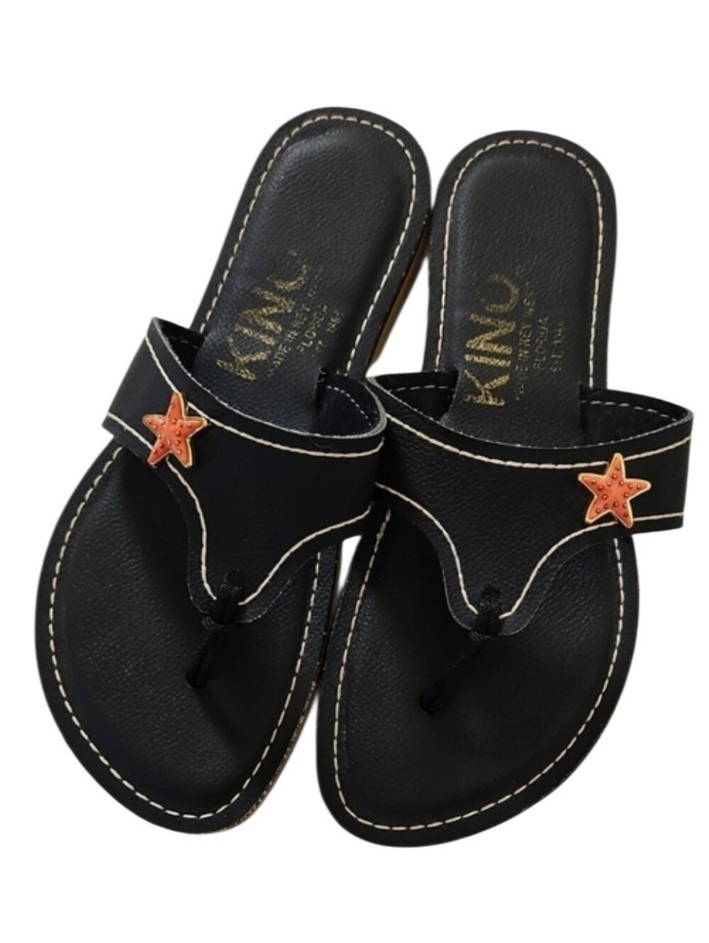 Kino Black Women's Starfish Toe-Post Sandals